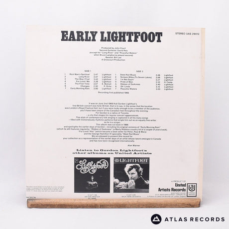 Gordon Lightfoot - Early Lightfoot - LP Vinyl Record - EX/EX