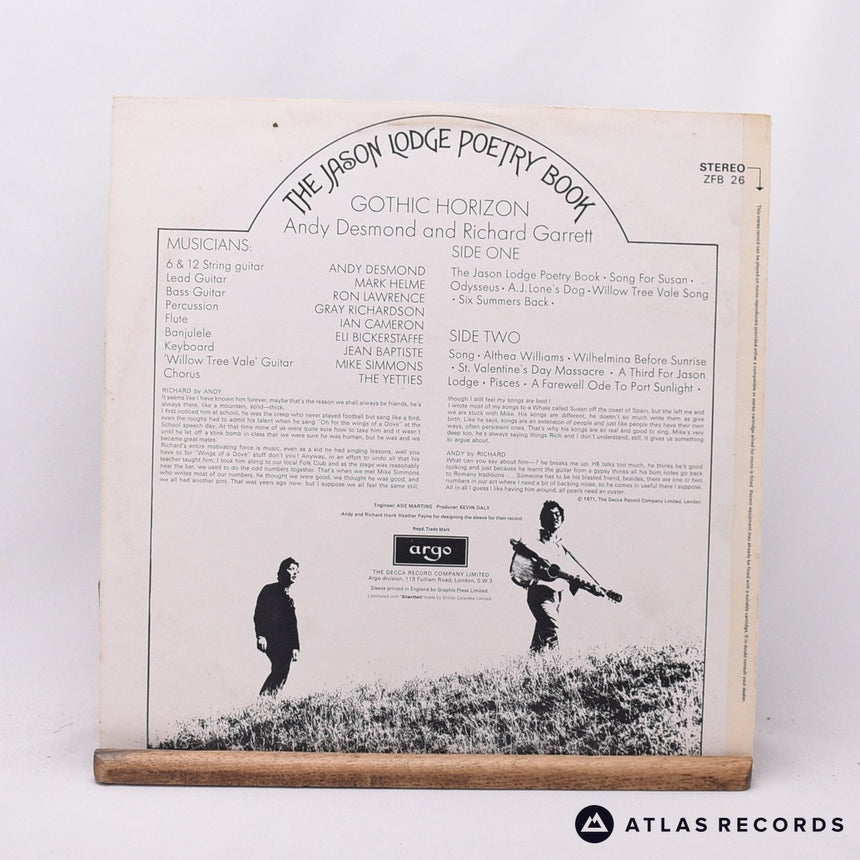 Gothic Horizon - The Jason Lodge Poetry Book - 1W 1W LP Vinyl Record - VG+/VG+