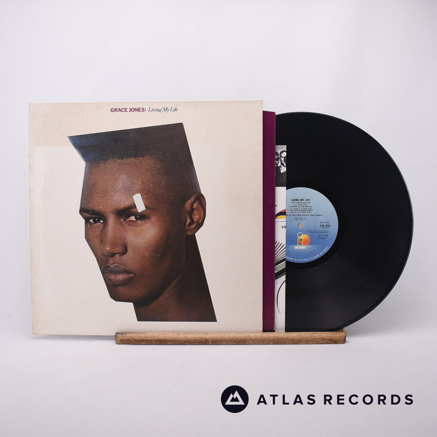 Grace Jones Living My Life LP Vinyl Record - Front Cover & Record