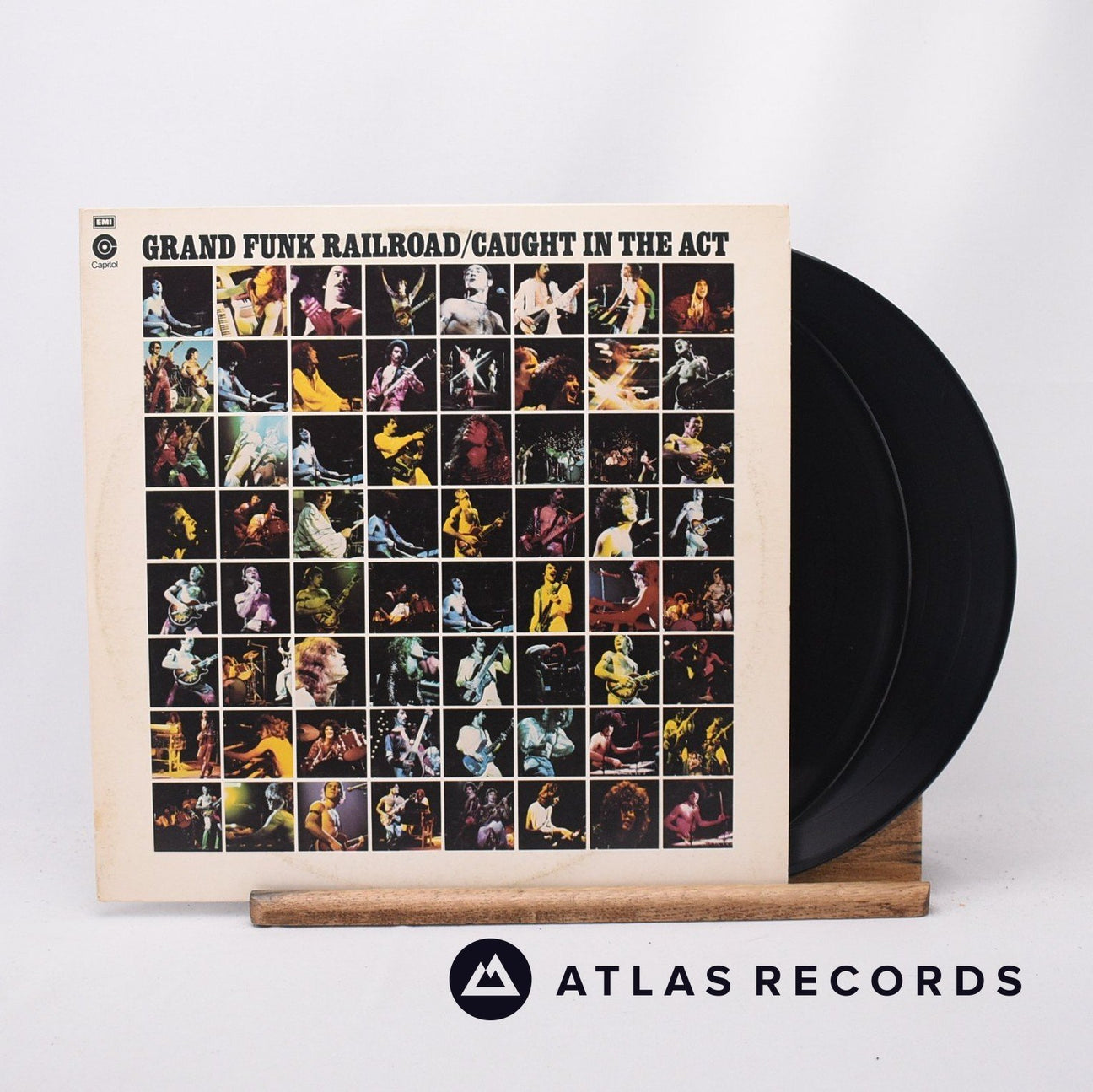 Grand Funk Railroad Caught In The Act 2 x LP Vinyl Record - Front Cover & Record