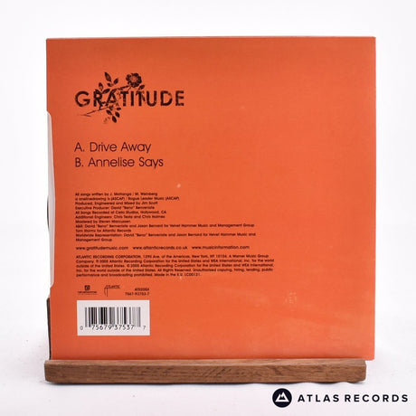 Gratitude - Drive Away - 7" Vinyl Record - NM/NM