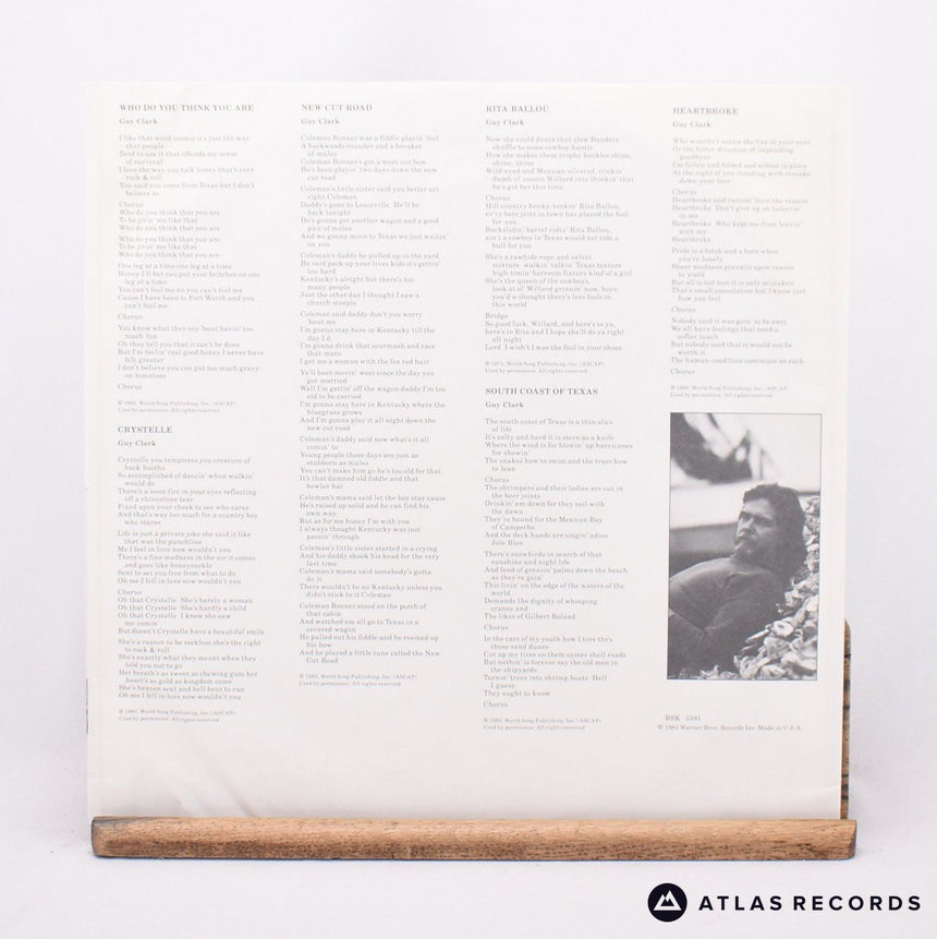 Guy Clark - The South Coast Of Texas - Us LP Vinyl Record - VG+/EX