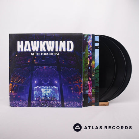 Hawkwind At The Roundhouse 3 x LP Vinyl Record - Front Cover & Record