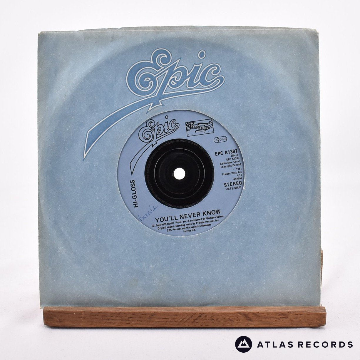 Hi-Gloss You'll Never Know 7" Vinyl Record - In Sleeve