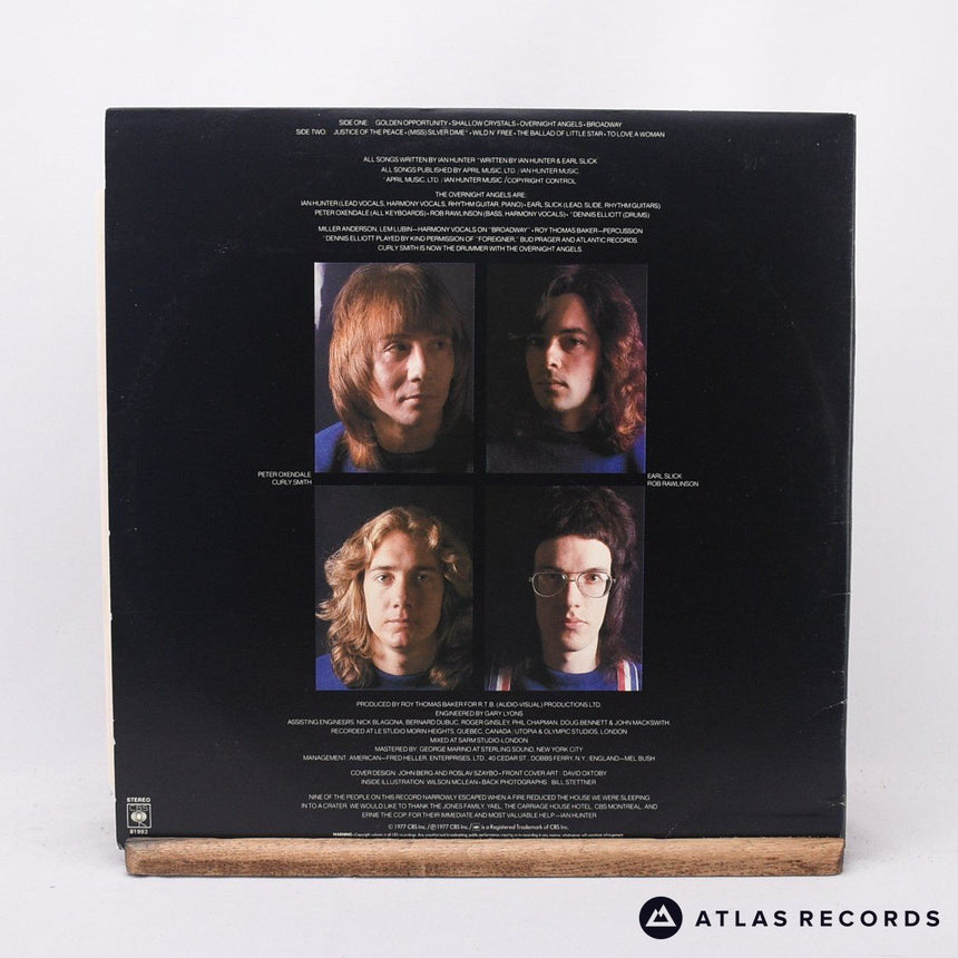 Ian Hunter - Overnight Angels - LP Vinyl Record - EX/EX