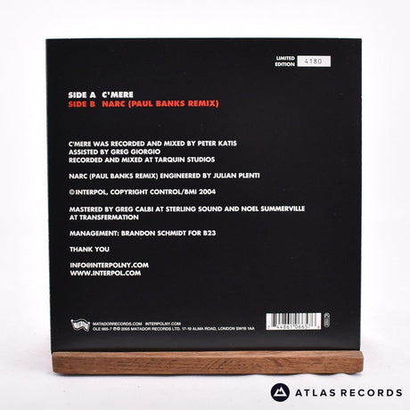 Interpol - C'Mere - Limited Edition Numbered 7" Vinyl Record - NM/NM