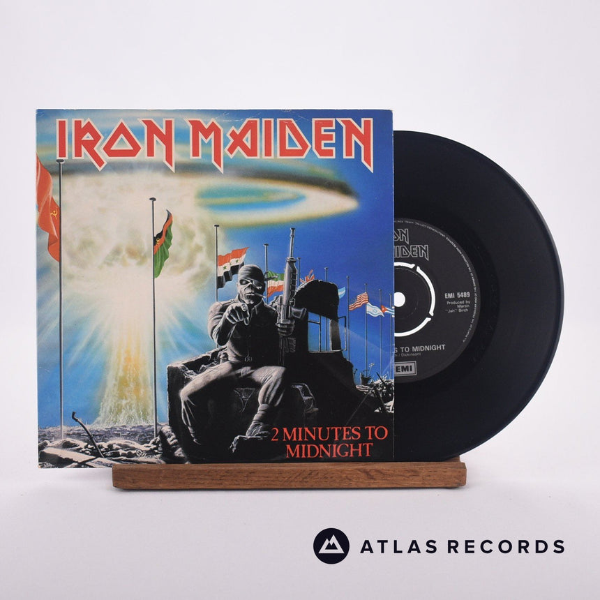 Iron Maiden 2 Minutes To Midnight 7" Vinyl Record - Front Cover & Record