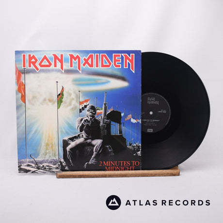 Iron Maiden 2 Minutes To Midnight 12" Vinyl Record - Front Cover & Record