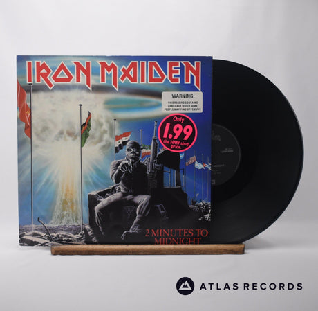 Iron Maiden 2 Minutes To Midnight 12" Vinyl Record - Front Cover & Record