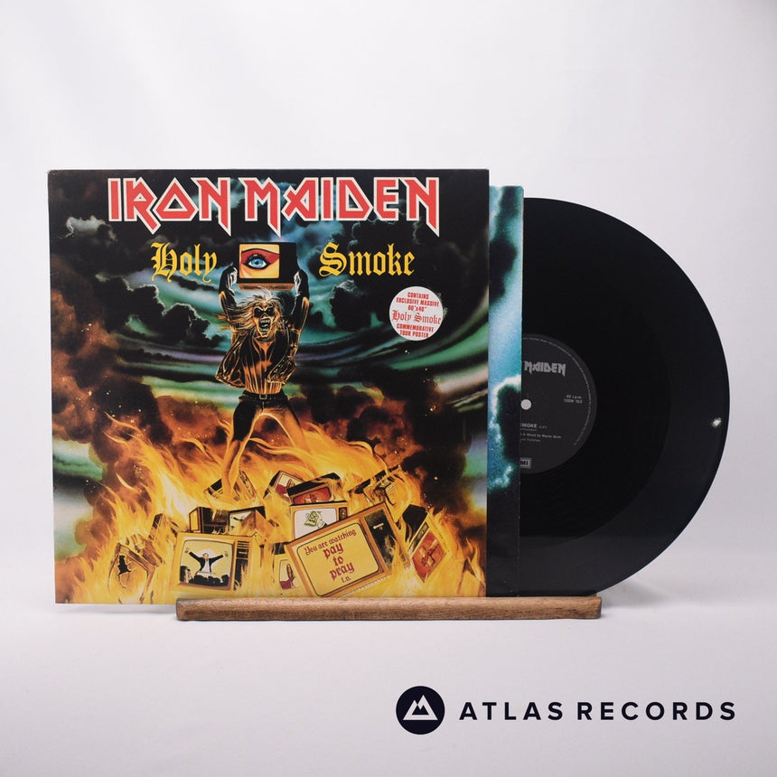 Iron Maiden Holy Smoke 12" Vinyl Record - Front Cover & Record