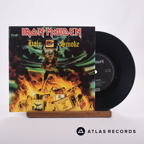 Iron Maiden Holy Smoke 7" Vinyl Record - Front Cover & Record