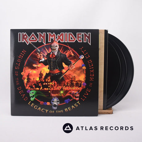 Iron Maiden Nights Of The Dead, Legacy Of The Beast: Live In Mexico City 3 x LP Vinyl Record - Front Cover & Record