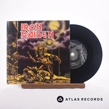 Iron Maiden Sanctuary 7" Vinyl Record - Front Cover & Record