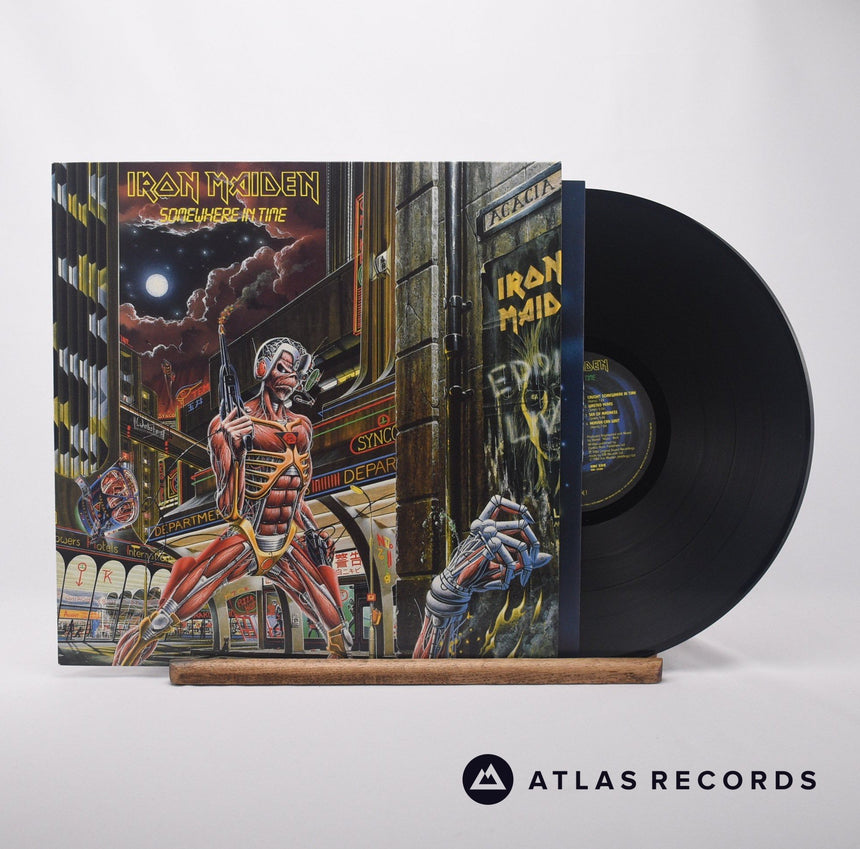 Iron Maiden Somewhere In Time LP Vinyl Record - Front Cover & Record