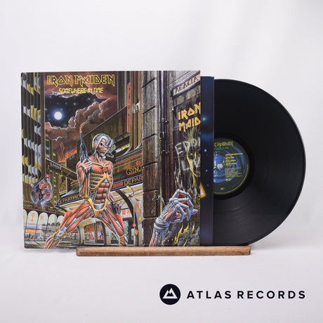 Iron Maiden Somewhere In Time LP Vinyl Record - Front Cover & Record
