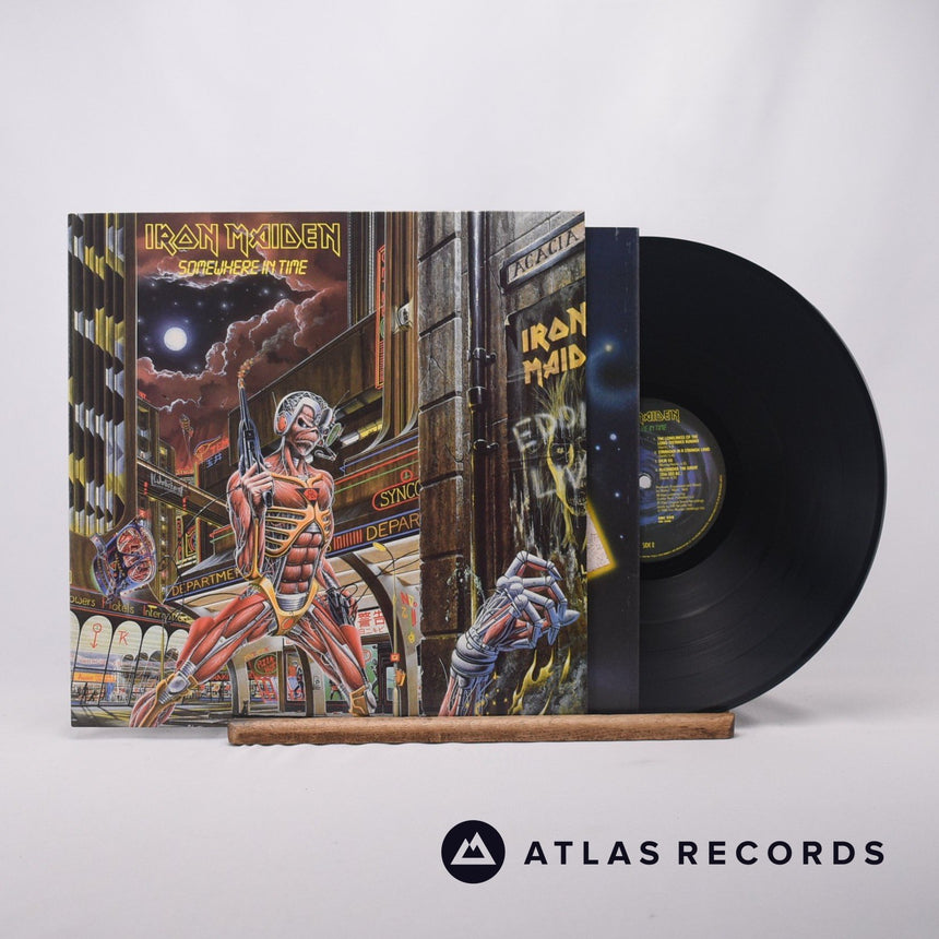 Iron Maiden Somewhere In Time LP Vinyl Record - Front Cover & Record