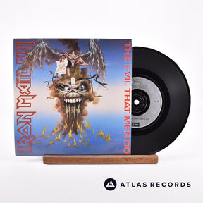Iron Maiden The Evil That Men Do 7" Vinyl Record - Front Cover & Record