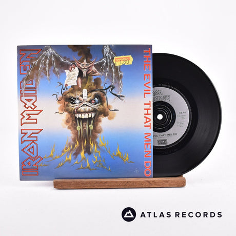 Iron Maiden The Evil That Men Do 7" Vinyl Record - Front Cover & Record