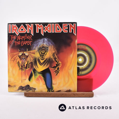Iron Maiden The Number Of The Beast 7" Vinyl Record - Front Cover & Record