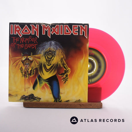 Iron Maiden The Number Of The Beast 7" Vinyl Record - Front Cover & Record