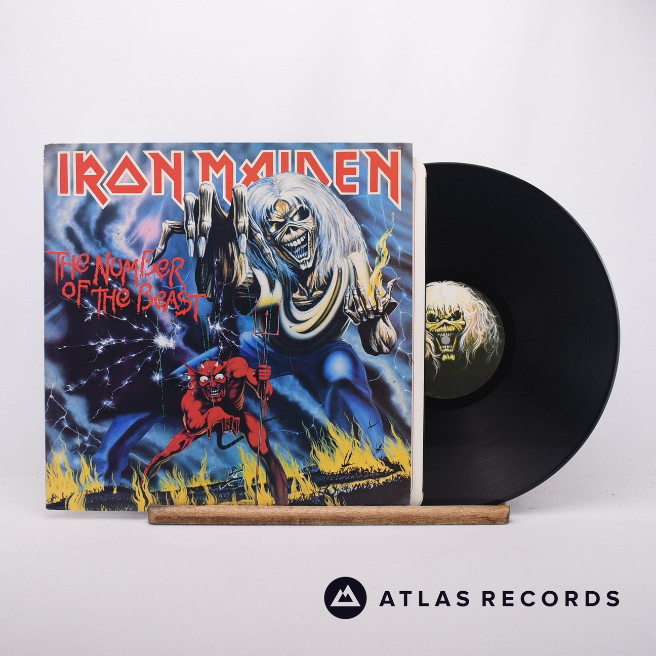Iron Maiden The Number Of The Beast LP Vinyl Record - Front Cover & Record
