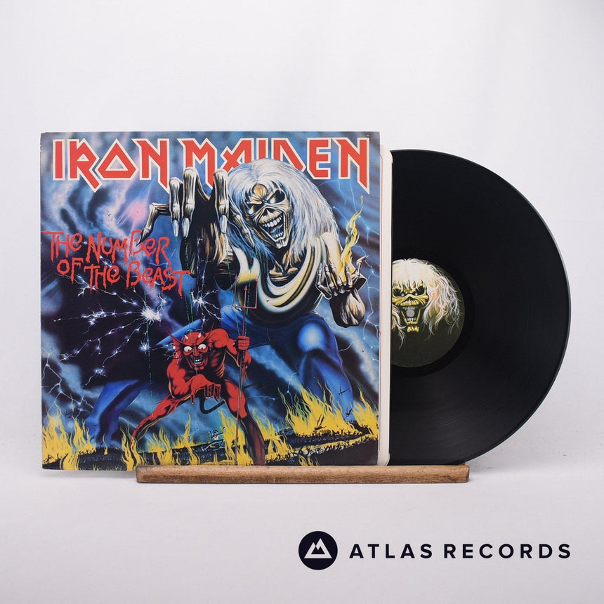 Iron Maiden The Number Of The Beast LP Vinyl Record - Front Cover & Record