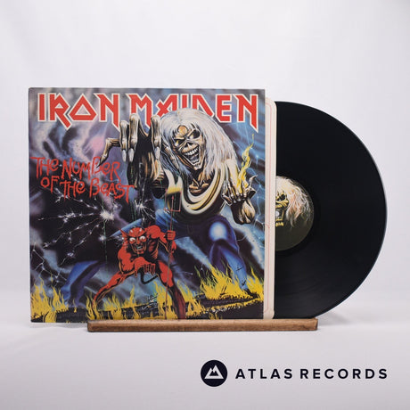 Iron Maiden The Number Of The Beast LP Vinyl Record - Front Cover & Record