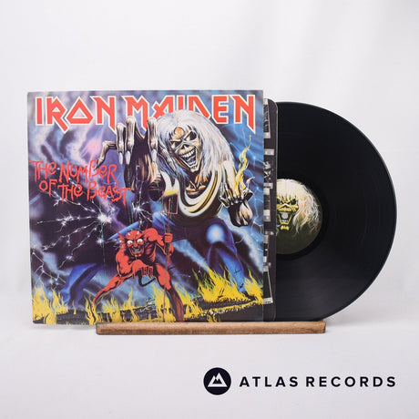 Iron Maiden The Number Of The Beast LP Vinyl Record - Front Cover & Record