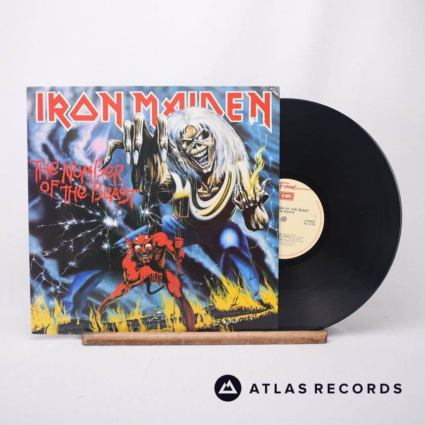 Iron Maiden The Number Of The Beast LP Vinyl Record - Front Cover & Record