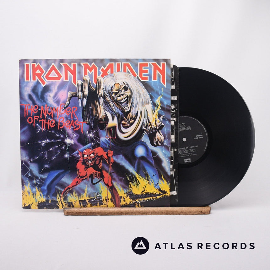 Iron Maiden The Number Of The Beast LP Vinyl Record - Front Cover & Record