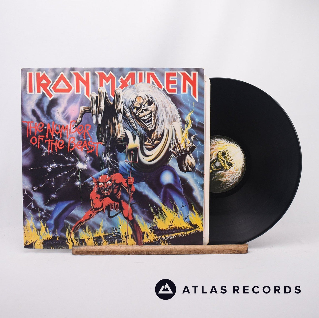 Iron Maiden The Number Of The Beast LP Vinyl Record - Front Cover & Record