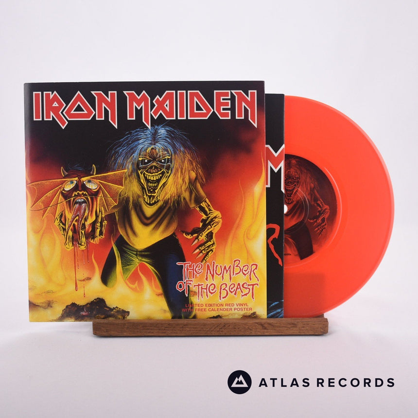 Iron Maiden The Number Of The Beast 7" Vinyl Record - Front Cover & Record