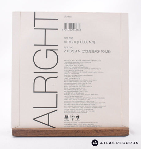 Janet Jackson - Alright - 7" Vinyl Record - VG+/NM