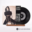 Janet Jackson Come Back To Me 7" Vinyl Record - Front Cover & Record