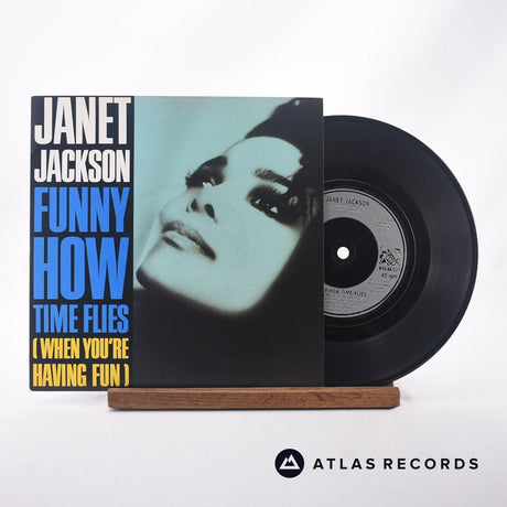 Janet Jackson Funny How Time Flies 7" Vinyl Record - Front Cover & Record