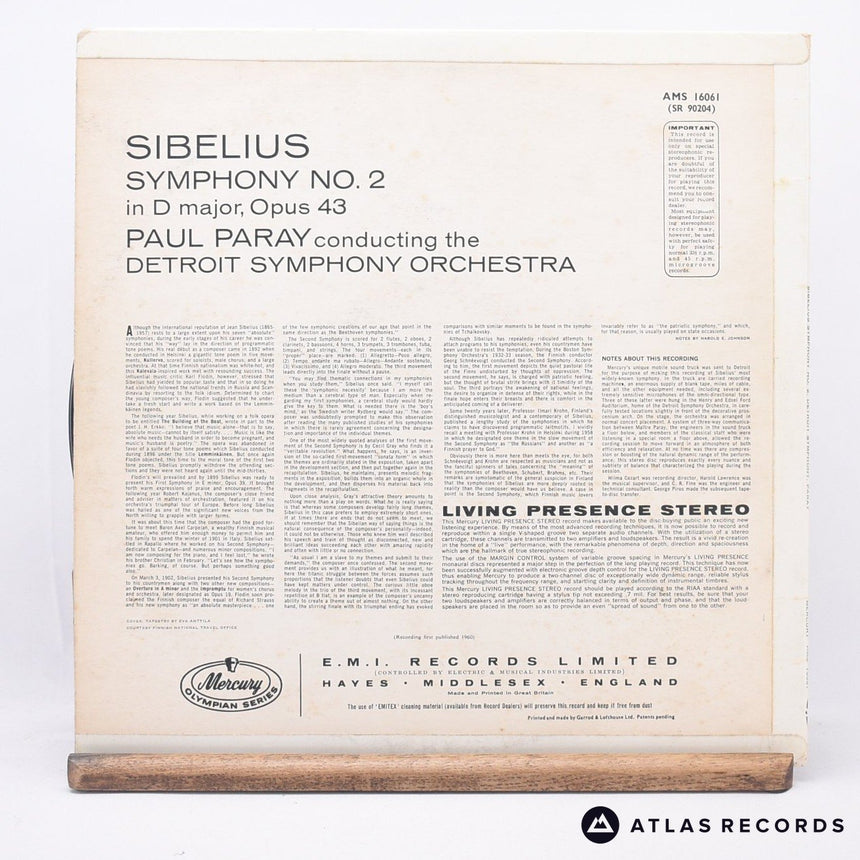 Jean Sibelius - Symphony No. 2 - LP Vinyl Record - EX/VG+