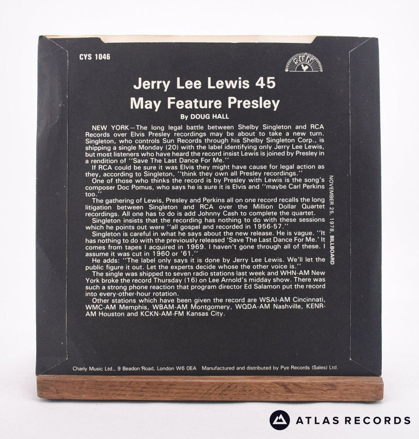 Jerry Lee Lewis - Save The Last Dance For Me - 7" Vinyl Record - EX/EX