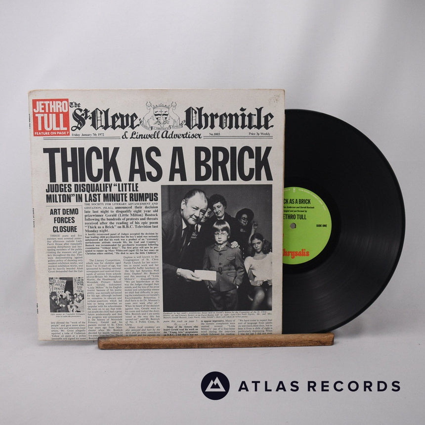 Jethro Tull Thick As A Brick LP Vinyl Record - Front Cover & Record