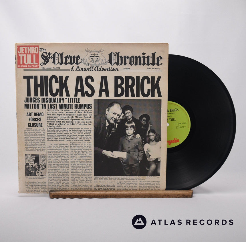 Jethro Tull Thick As A Brick LP Vinyl Record - Front Cover & Record