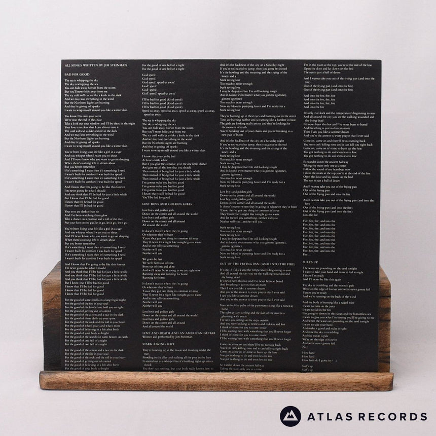 Jim Steinman - Bad For Good - Lyric Sheet No 7' LP Vinyl Record - EX/EX