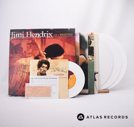 Jimi Hendrix Live At Woodstock 3 x LP + 7" Box Set Vinyl Record - Front Cover & Record