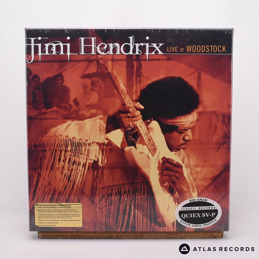 Jimi Hendrix Live At Woodstock 3 x LP + 7" Box Set Vinyl Record - Front Cover & Record