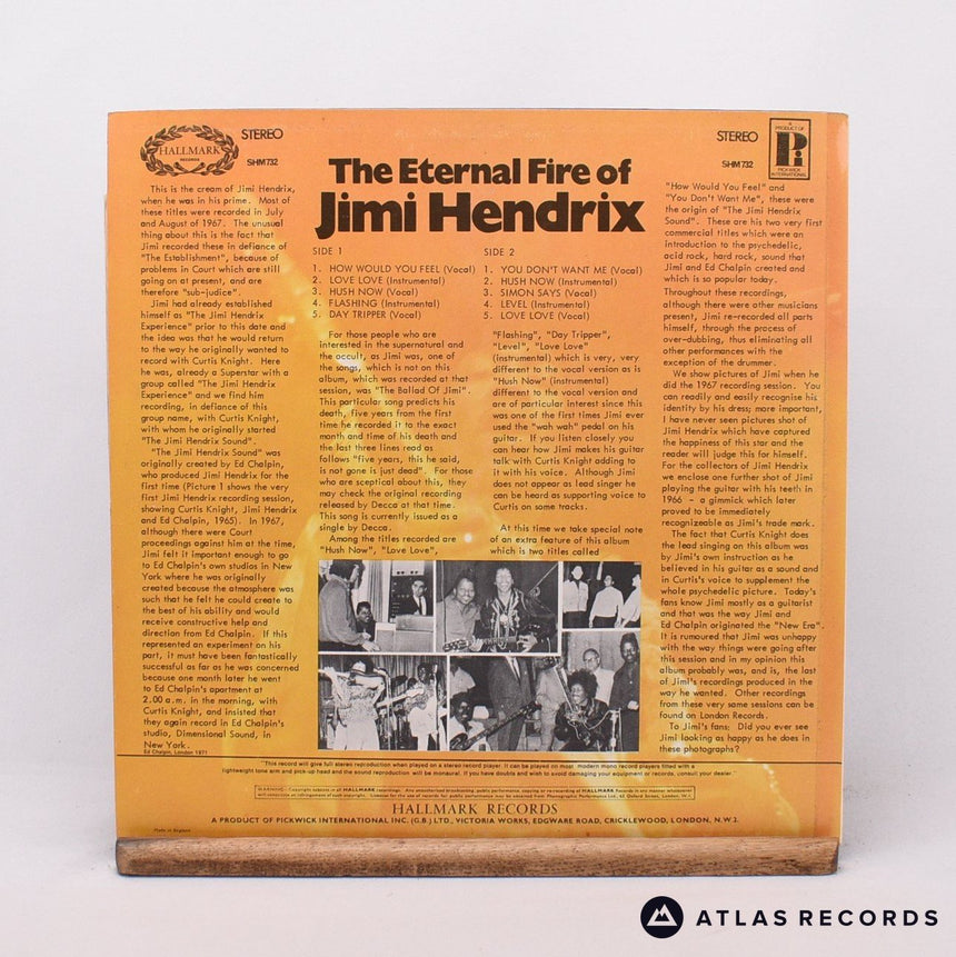 Jimi Hendrix - The Eternal Fire Of Jimi Hendrix - LP Vinyl Record - EX/EX