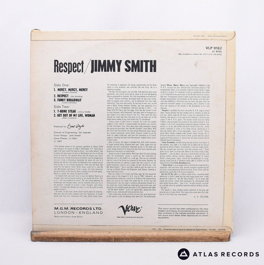 Jimmy Smith - Respect - A-1 B-1 LP Vinyl Record - VG+/VG+