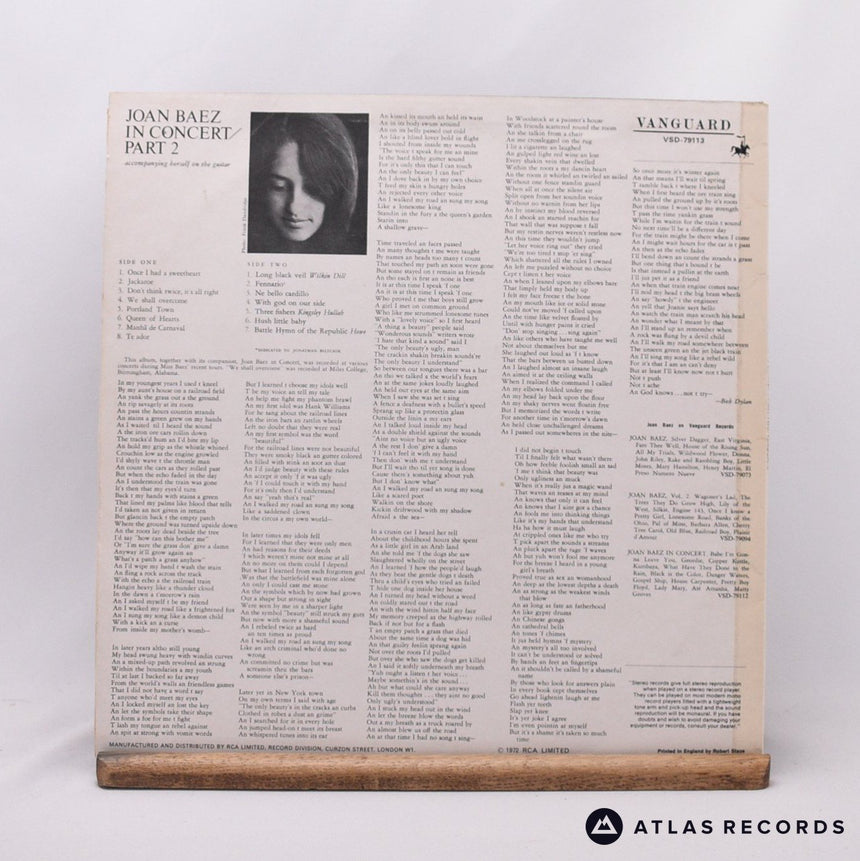 Joan Baez - In Concert Part 2 - LP Vinyl Record - VG+/VG+