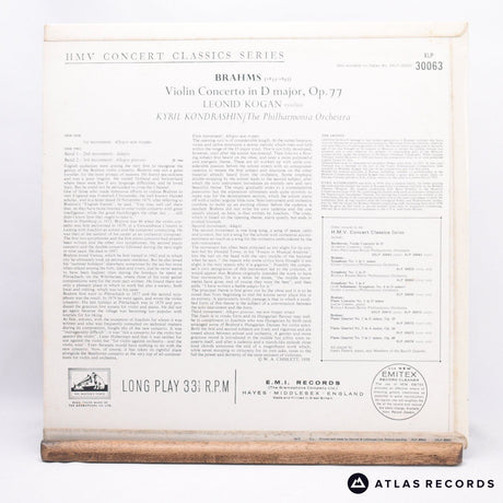 Johannes Brahms - Violin Concerto In D Major Op. 77 - LP Vinyl Record - EX/EX