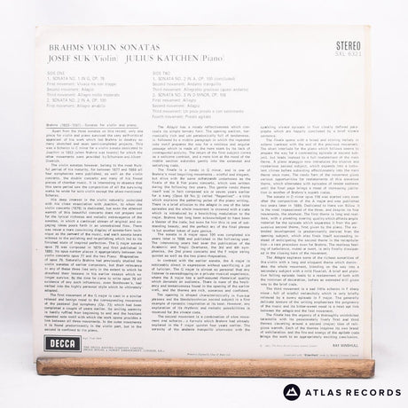 Johannes Brahms - Violin Sonatas Op.78, Op.100, Op. 108 - LP Vinyl Record