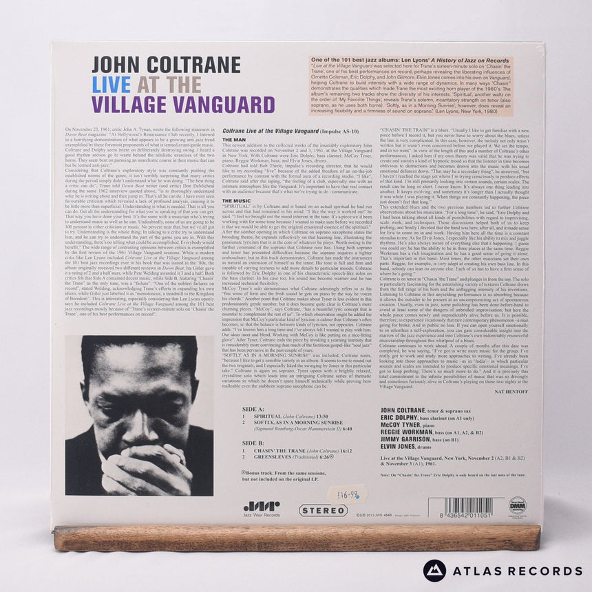 John Coltrane - "Live" At The Village Vanguard - 180G LP Vinyl Record - NEW