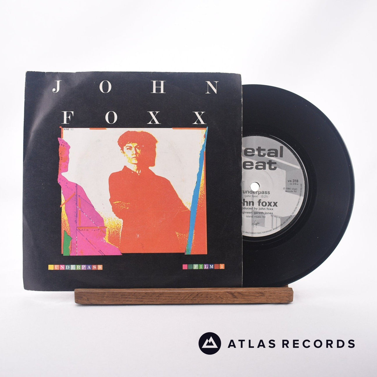 John Foxx Underpass 7" Vinyl Record - Front Cover & Record