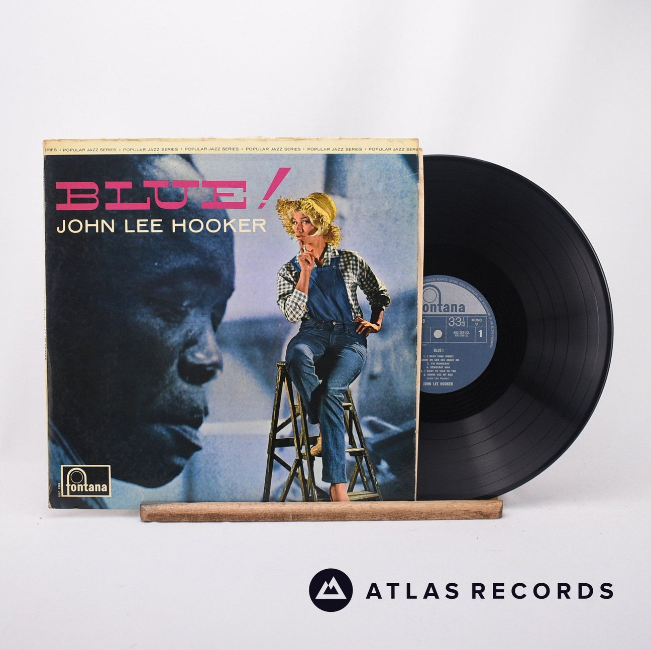 John Lee Hooker Blue! LP Vinyl Record - Front Cover & Record